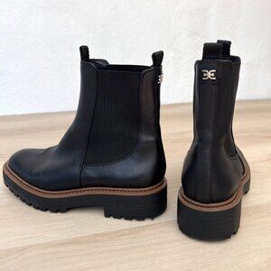 EUC Sam Edelman Laguna Chelsea Boot Black Leather Lug Sole (9) Style #EC0233082